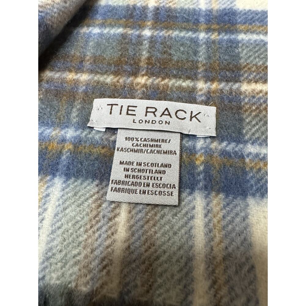 100% Cashmere Scarf Plaid Made In Scotland Unisex Adults Fringe Tie Rack London - Picture 2 of 6